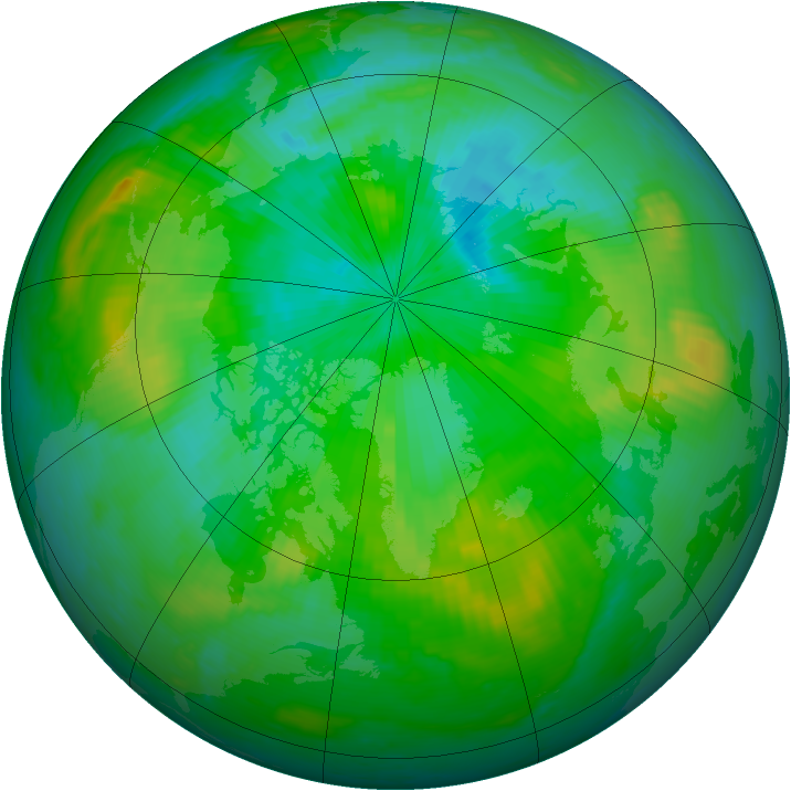 Arctic ozone map for 10 August 1998